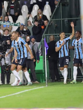 CURITIBA (PR), 29 / 05 / 2024 Oyuncu Nunes, Copa Libertadores da America 2024 'ün 6. turu için Gremio ile En Güçlü' nün maçında golünü kutluyor. 