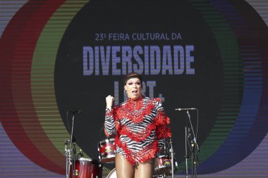 Sao Paulo (SP), 05 / 30 / 2024 23. Sao Paulo LGBT Çeşitlilik Kültür Fuarı etkinlikleri, bu 30 Perşembe günü Corpus Christi bayramı sırasında Barra Funda mahallesindeki Latin Amerika Anıtı 'nda düzenlendi.