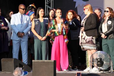 Sao Paulo (SP), 05 / 30 / 2024 Bakan Silvio Luiz de Almeida İnsan Hakları Bakanlığı ve Brezilya vatandaşlığı ve Banco do Brasil başkanı Tarciana Medeiros