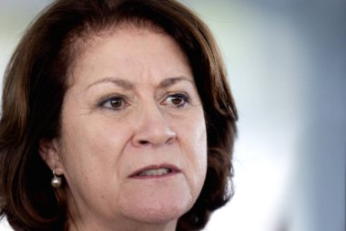 Brasilia (DF), Brezilya 05 / 29 / 2025 Genel Sekreter Miriam Aparecida Belchior, Rio Grande do Sul 'un yeniden inşası ve nüfusu destekleyecek yeni tedbirlerin duyurulmasının ardından konferansta.