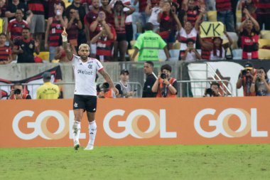 Rio de Janeiro (RJ), 02 / 06 / 2024 - BRASILEIRO / VASCO / FLAMENGO / RJ - Oyuncu Gabigol, A 2024 Brezilya serisinin 13. turu için geçerli olan Vasco ve Flamengo arasında oynanan karşılaşmada golünü kutluyor 