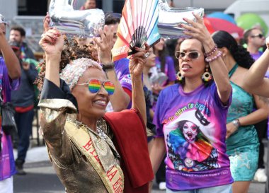 Sao Paulo (SP), Brezilya 06 / 02 / 2024 The 28. Sao Paulo LGBT + Pride Parade, bu Pazar, 2 Haziran 2024. 