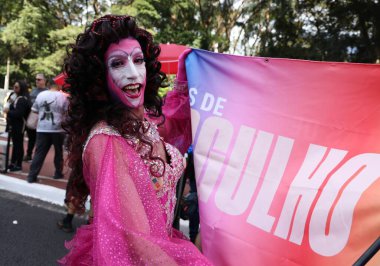 Sao Paulo (SP), Brezilya 06 / 02 / 2024 The 28. Sao Paulo LGBT + Pride Parade, bu Pazar, 2 Haziran 2024. 