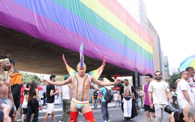 Sao Paulo (SP), Brezilya 06 / 02 / 2024 The 28. Sao Paulo LGBT + Pride Parade, bu Pazar, 2 Haziran 2024. 