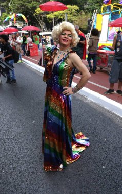 Sao Paulo (SP), 06 / 02 / 2024 - SP / LGBT + PARADE - Drag sanatçısı Salete Campari, 28. Sao Paulo LGBT + Pride Parade, bu Pazar, 2 Haziran 2024 