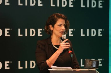 SAO PAULO (SP), 06 / 04 / 2024 - Mariana Franco (ACCIONA.Org Brasil Direktörü), Brezilya 'yı tartışmak üzere yetkililer, uzmanlar ve iş adamlarını bir araya getiren Çevre Semineri (LIDE EGS Ambiental) sırasında. 