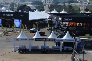Sao Paulo (SP), Brezilya 06 / 06 / 2024 Interlagos Motosiklet Festivali (6), aralarında Honda, BMW, Harley Davidson, Suzuki gibi çok sayıda üreticinin de bulunduğu bu Perşembe günü başlıyor.. 