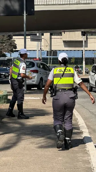 stock image SAO PAULO (SP), Brazil 06/06/2024 A task force from the Municipal Secretariat of Urban Mobility, Traffic and Transport, the Guard and Military Police (PM) inspected motorcycles