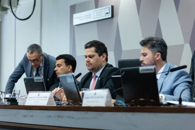 Brasilia (DF), Brezilya 06 / 12 / 2024 - Senatör ve Cumhurbaşkanı Davi Alcolumbre (UNIAO / AP), Anayasa, Adalet ve Vatandaşlık Komitesi sırasında, bu Çarşamba, 12 Haziran 2024.