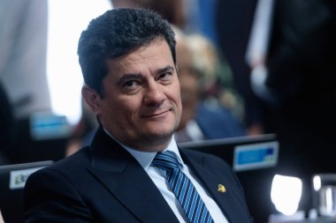 Brasilia (DF), Brezilya 06 / 12 / 2024 - Senatör Sergio Moro (UNIAO / PR), Brasilia Federal Senatosu Adalet ve Vatandaşlık Komitesi sırasında, bu Çarşamba, 12 Haziran 2024.