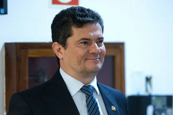 stock image Brasilia (DF), Brazil 06/12/2024 - Senator Sergio Moro (UNIAO/PR), during the Constitution, Justice and Citizenship Committee at the Federal Senate in Brasilia, this Wednesday, June 12, 2024.