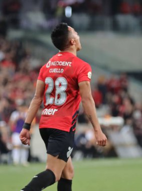 CURITIBA (PR) 06 / 13 / 2024, FOOTBALL / BRAZILIAN CHAMPIONSHIIP SERIES A / ATHLETICO / CRICIUMA - Athletico-PR 'dan oyuncu Cuello, Brezilya Serisi A Şampiyonası' nın 8. raundunda attığı golü kutluyor.