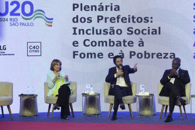 Sao Paulo (SP), 06 / 17 / 2024 FORUM / URBANO / SP: Sosyal Kapsama ve Yoksullukla Mücadele Genel Müdürlüğü; ve Sao Paullo Belediye Başkanı ve Freetown Belediye Başkan Yardımcısı U20 Ricardo Nunes ile Şehir Açılış Töreni  