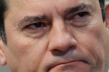 BRASILIA (DF), 06 / 18 / 2024: Brasilia kentinde düzenlenen Ulusal Siber Güvenlik Politikası, Ulusal Siber Güvenlik Stratejisi ve Ulusal Siber Güvenlik Planı konulu genel kurul toplantısında Senatör Sergio Moro. 