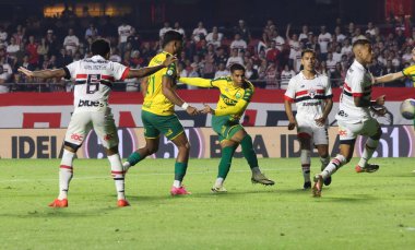 Sao Paulo (SP), 06 / 19 / 2024: Cuiaba 'dan oyuncu Eliel, Sao Paulo ile Cuiaba arasında oynanan ve Brezilya Şampiyonası Serisi A 2024' ün 10. turu için geçerli olan maçta golünü kutluyor.. 