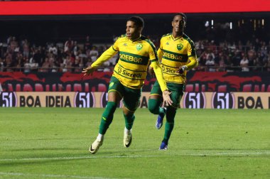Sao Paulo (SP), 06 / 19 / 2024: Cuiaba 'dan oyuncu Eliel, Sao Paulo ile Cuiaba arasında oynanan ve Brezilya Şampiyonası Serisi A 2024' ün 10. turu için geçerli olan maçta golünü kutluyor.. 