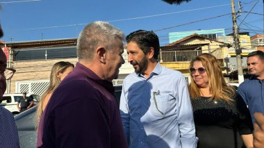 SAO PAULO (SP), 06 / 21 / 2024: Sao Paulo Tarcisio de Freitas kentinin Valisi, Sao Paulo şehrinin Güney Bölgesi 'nde düzenlenen bir etkinlikte Ricardo Nunes Belediye Başkan Yardımcısı adayı olduğunu duyurdu.. 