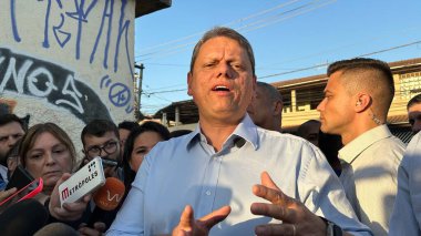 SAO PAULO (SP), 06 / 21 / 2024: Sao Paulo Tarcisio de Freitas kentinin Valisi, Sao Paulo şehrinin Güney Bölgesi 'nde düzenlenen bir etkinlikte Ricardo Nunes Belediye Başkan Yardımcısı adayı olduğunu duyurdu.. 