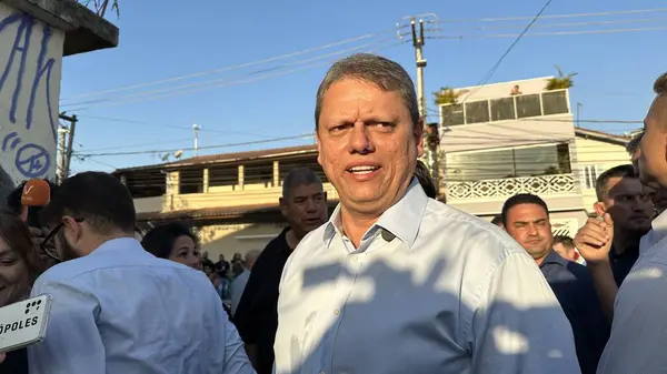 stock image SAO PAULO (SP), 06/21/2024: The Governor of the city of Sao Paulo Tarcisio de Freitas, announced at an event in the South Zone of the city of Sao Paulo the Candidate for Vice Mayor of Ricardo Nunes. 