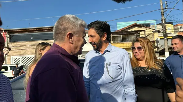 stock image SAO PAULO (SP), 06/21/2024: The Governor of the city of Sao Paulo Tarcisio de Freitas, announced at an event in the South Zone of the city of Sao Paulo the Candidate for Vice Mayor of Ricardo Nunes. 