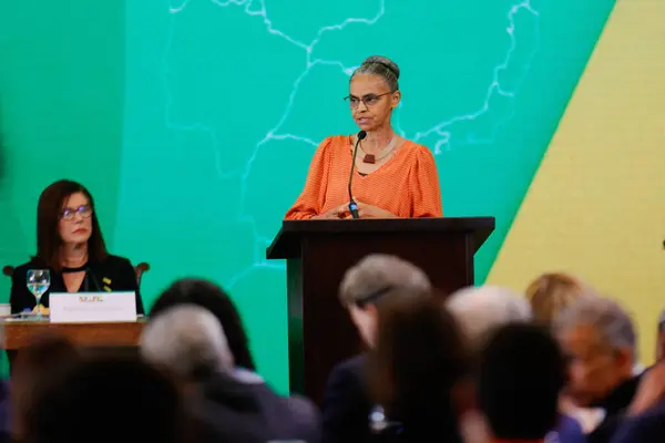 Stock image Brasillia (DF), Brazil 06/27/2024 - The Minister of the Environment Marina Silva, during the 3rd Plenary Meeting of the Council for Sustainable Social Economic Development (CDESS), held in the city of Brasilia