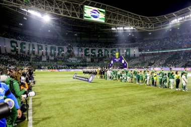 Sao Paulo (SP), Brezilya 07 / 01 / 2024 - Sao Paulo-SP 'deki Allianz Parque' da BRASILEIRO vs PALMEIRAS maçı. 