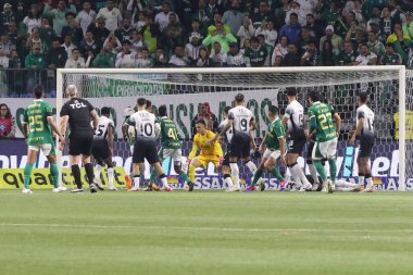 Sao Paulo (SP), Brezilya 07 / 01 / 2024 - Sao Paulo-SP 'deki Allianz Parque' da BRASILEIRO vs PALMEIRAS maçı. 