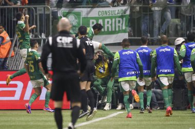 Sao Paulo (SP), Brezilya 07 / 01 / 2024 - Sao Paulo-SP 'deki Allianz Parque' da BRASILEIRO vs PALMEIRAS maçı. 