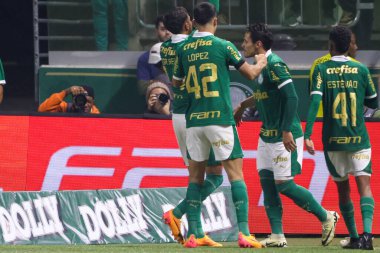 Sao Paulo (SP), Brezilya 07 / 01 / 2024 - Sao Paulo-SP 'deki Allianz Parque' da BRASILEIRO vs PALMEIRAS maçı. 