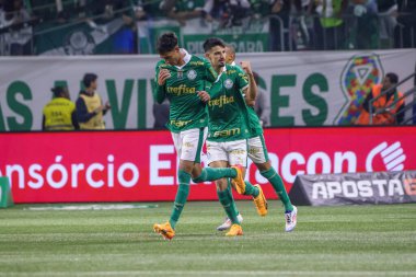 Sao Paulo (SP), Brezilya 07 / 01 / 2024 - Sao Paulo-SP 'deki Allianz Parque' da BRASILEIRO vs PALMEIRAS maçı. 