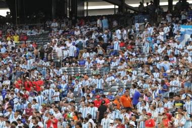 Copa America Yarı Finali: Arjantin Kanada 'ya karşı. 9 Temmuz 2024, Doğu Rutherford, New Jersey, ABD: Arjantin ile Kanada arasındaki futbol maçı sırasında taraftarlar MetLife Stadyumu 'nda oynanan 2024 Copa America Yarı Finali için geçerli 