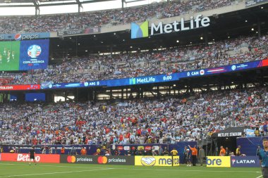 Copa America Yarı Finali: Arjantin Kanada 'ya karşı. 9 Temmuz 2024, Doğu Rutherford, New Jersey, ABD: Arjantin ile Kanada arasındaki futbol maçı sırasında taraftarlar MetLife Stadyumu 'nda oynanan 2024 Copa America Yarı Finali için geçerli 