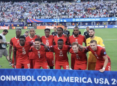 Copa America Yarı Finali: Arjantin Kanada 'ya karşı. 9 Temmuz 2024, Doğu Rutherford, New Jersey, ABD: Arjantin ile Kanada arasındaki futbol maçı MetLife Stadyumu 'nda oynanan 2024 Copa America Yarı Finali için geçerli