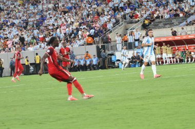 Copa America Yarı Finali: Arjantin Kanada 'ya karşı. 9 Temmuz 2024, Doğu Rutherford, New Jersey, ABD: Arjantin ile Kanada arasındaki futbol maçı MetLife Stadyumu 'nda oynanan 2024 Copa America Yarı Finali için geçerli