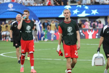 Copa America Yarı Finali: Arjantin Kanada 'ya karşı. 9 Temmuz 2024, Doğu Rutherford, New Jersey, ABD: Arjantin ile Kanada arasındaki futbol maçı MetLife Stadyumu 'nda oynanan 2024 Copa America Yarı Finali için geçerli 