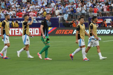 Copa America Yarı Finali: Arjantin Kanada 'ya karşı. 9 Temmuz 2024, Doğu Rutherford, New Jersey, ABD: Arjantin ile Kanada arasındaki futbol maçı MetLife Stadyumu 'nda oynanan 2024 Copa America Yarı Finali için geçerli 