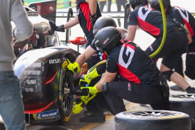 Sao Paulo (SP), Brezilya 07 / 11 / 2024 - Pit eğitimi, Sao Paulo 'nun güney bölgesindeki Interlagos pistinde FIA' nın ana Dayanıklılık kategorisi olan Rolex 6 Saat Interlagos 'ta