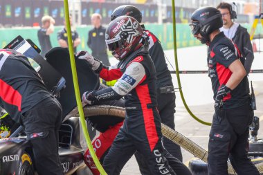 Sao Paulo (SP), Brezilya 07 / 11 / 2024 - Pit eğitimi, Sao Paulo 'nun güney bölgesindeki Interlagos pistinde FIA' nın ana Dayanıklılık kategorisi olan Rolex 6 Saat Interlagos 'ta