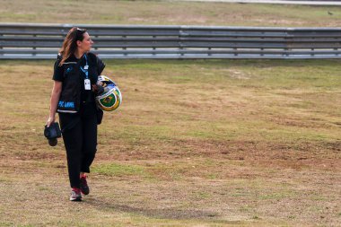 Sao Paulo (SP), Brezilya 07 / 11 / 2024 - Sürücüler, FIA 'nın ana Dayanıklılık kategorisi olan Rolex 6 Saat Interlagos' ta pisti tanımak ve pit eğitimini gerçekleştirmek için Pist Yürüyüşü yapıyorlar