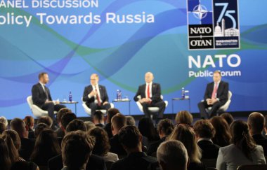 10 Temmuz 2024, Washington DC, ABD: İttifakın tarihi 75. yıldönümü münasebetiyle düzenlenen 2024 NATO Zirvesi 9-11 Temmuz 2024 tarihleri arasında Washington, DC 'de gerçekleşmektedir. Panel tartışması