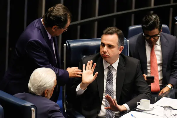 stock image Brasilia (DF), 07/10/2024 - POLITICA/SENATE/DF - Senator and President Rodrigo Pacheco (PSD/MG) holds the 101st - Ordinary Deliberative Session - Plenary of the Federal Senate destined for the deliberation of Provisional Measures Nos. 1,209 and 1,210