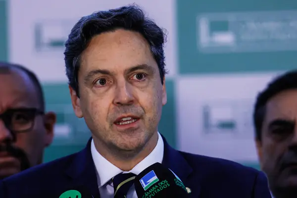 stock image Brasilia (DF), 10/072024 - COLLECTIVE/POLITICA/DF - Luiz Philippe de Orleans-Braganca (PL/SP), in a collective against the Tax Reform Vote in Brasilia, this Wednesday, July 10, 2024