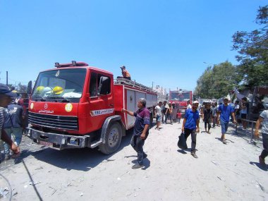 13 Temmuz 2024, Han Yunus, Gazze, Filistin: Bugün Mawasi Han Yunus 'ta İsrail Ordusu tarafından hedef alınan Filistinlilerin yaralandığı bir trajedi. 