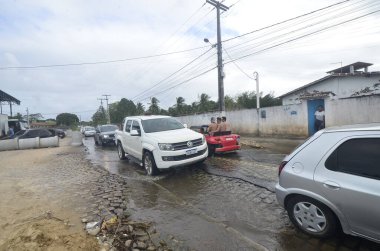 EXTREMOZ (RN), 07 / 12 / 2024 - Bölgeye yağan sağanak yağış nedeniyle, Jenipabu plajına hem Jenipabu yolu üzerinden hem de Rio Grande do Norte 'nin aşırı kuzey kıyısındaki Santa Rita plajı üzerinden ulaşılabilir..