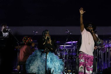 Sao Paulo (SP), 07 / 13 / 2024 FESTIVAL / 50 ANOS / CHIC SHOW / SP Show Şarkıcı Lauryn Hill, rapçi ve müzik yapımcısı Wyclef Jean 'in katılımıyla The Fugees,