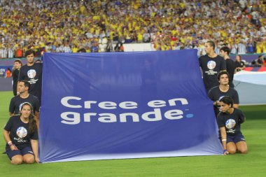 Copa America 2024 Final : Argentina vs Colombia . July 14, 2024, Miami, Florida, USA: Messi of Argentina during soccer match between Argentina and Colombia valid for the final of 2024 Copa America championship at Hard Rock stadium in Miami clipart