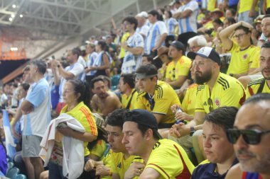 Copa America 2024 Arjantin Şampiyonu. 14 Temmuz 2024, Miami, Florida, ABD: 2024 Copa America Şampiyonası Arjantinli şampiyonu Miami 'deki Hard Rock stadyumunda Lautaro Martinez' in golüyle Kolombiya 'yı 1-0 yendi.