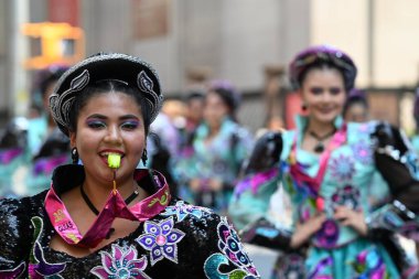 14 Temmuz 2024, New York, New York, ABD Küba Günü Geçit Töreni Manhattan 'daki 38. Cadde ve Madison Bulvarı' nda gerçekleşti. Geçit töreni Küba kültürünü müzik, dans ve diğer eğlencelerle kutluyor..