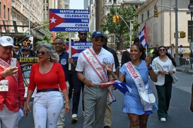 14 Temmuz 2024, New York, New York, ABD Küba Günü Geçit Töreni Manhattan 'daki 38. Cadde ve Madison Bulvarı' nda gerçekleşti. Geçit töreni Küba kültürünü müzik, dans ve diğer eğlencelerle kutluyor..