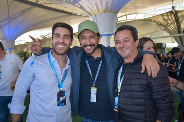 Stock image SAO PAULO (SP), 07/14/2024 - Mayor Ricardo Nunes together with Gustavo Pires, president of SPTuris, and the administrator of the Interlagos Race Track, Marcelo Shan during the Rolex 6 Horas de Sao Paulo in Interlagos race track. 